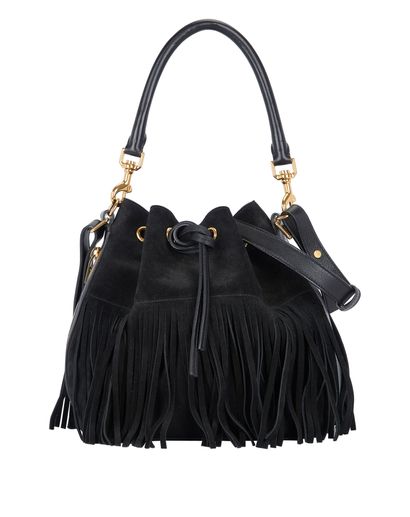 Medium Emmanuelle Fringe Bucket Bag, front view